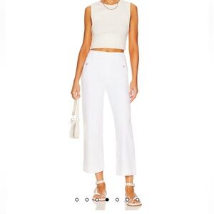 SPANX  White Stretch Twill Cropped Wide Leg  Pants, Size XL, NWT
